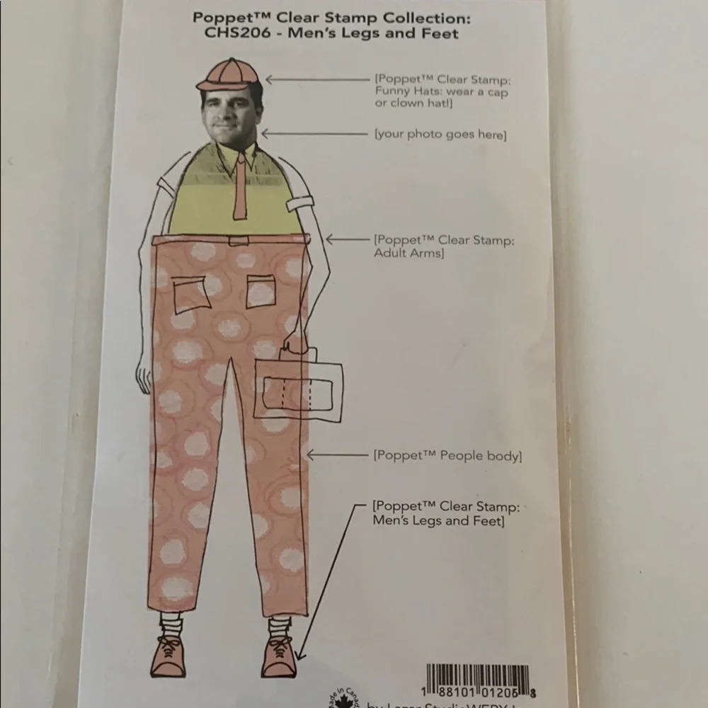 Poppet Collage Cling Stamps by Claudine Hellmuth CHS206 - Men's Legs and Feet - Picture 3 of 6